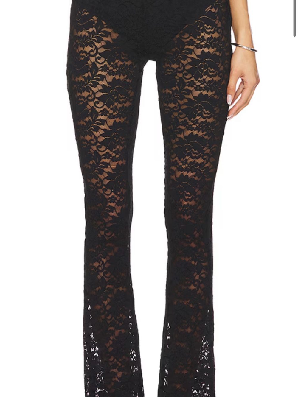 superdown Black Lace Flare Pants